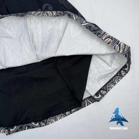 1043 Petite Banana Republic Box Pleated Skater/Circle Skirt - Size 00P Black/Tan - Picture 7 of 16